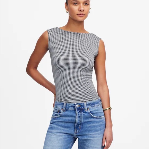 Madewell Black and White Checkered Tank Top - Picture 2 of 3